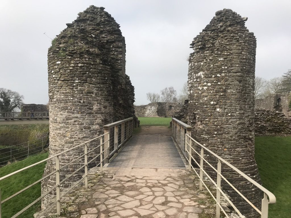 the bridge over the moat at white castle in wales