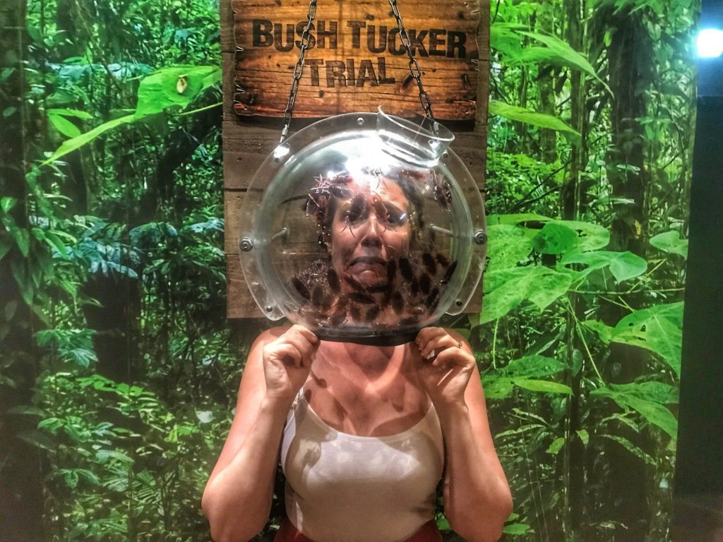 Nicola doing a Bush Tucker trial at Madame Tussauds Blackpool