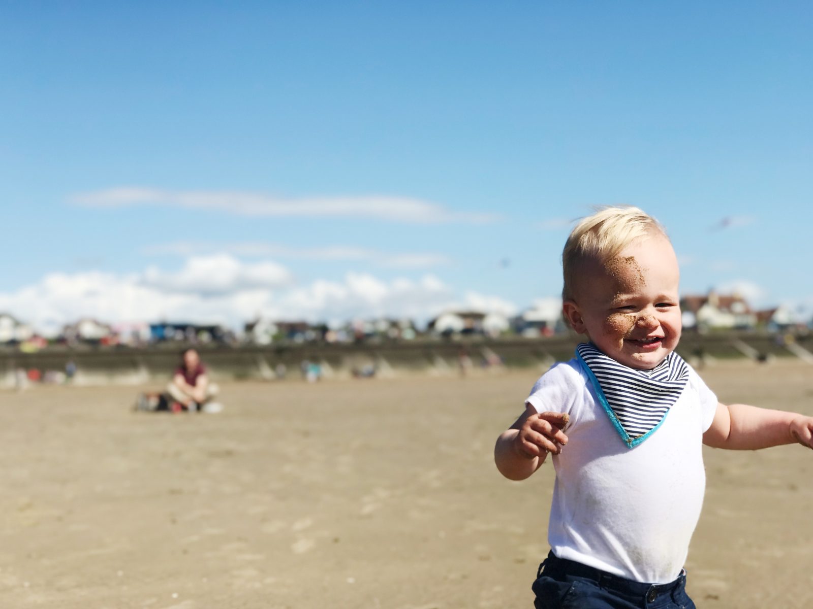 Dexter running on Crosby beach