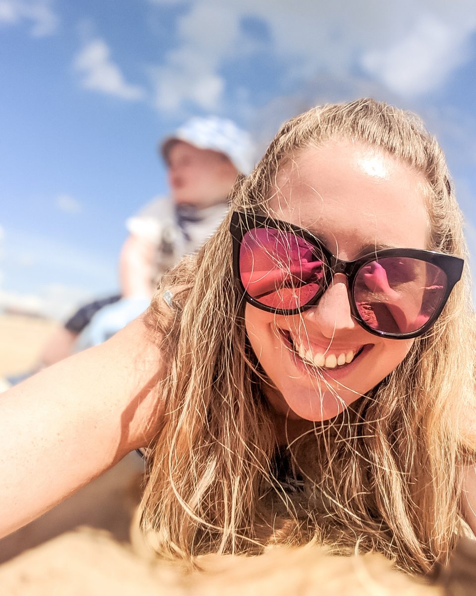 Nicola and Felix on the beach