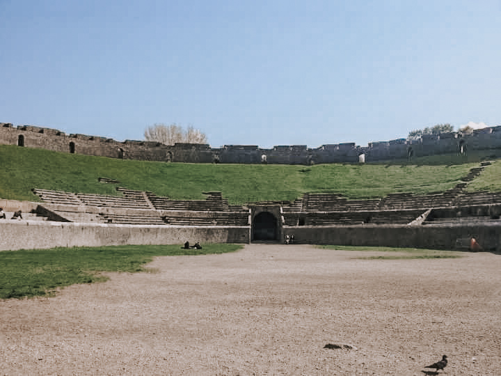 Inside the ampitheatre in Pompeuu