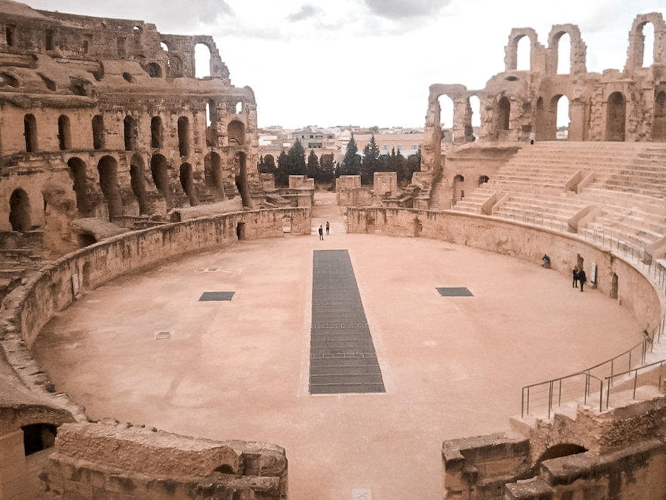 View of the arena at El Djem's amphitheatre