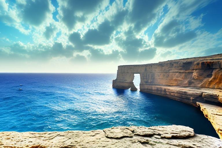The maltese landscape featuring the iconic azure window