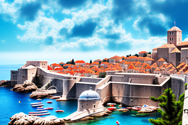 The iconic ancient city walls of dubrovnik