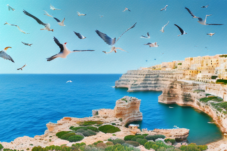 The picturesque maltese coastline during winter